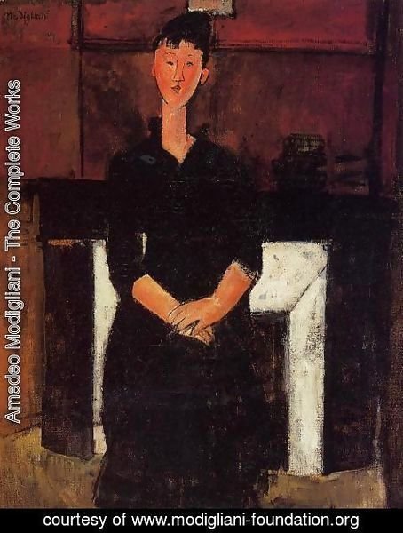 Amedeo Modigliani - Woman Seated in front of a Fireplace