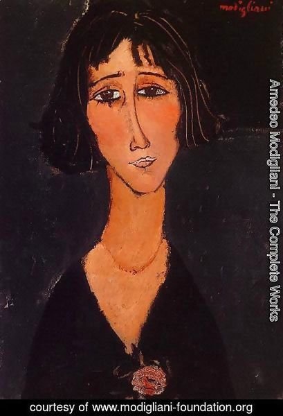 Amedeo Modigliani - Young Girl Wearing a Rose