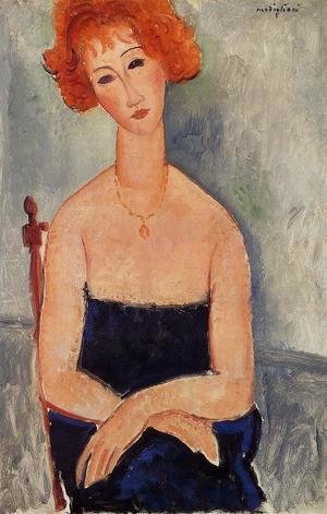 Amedeo Modigliani - Readhead Wearing a Pendant