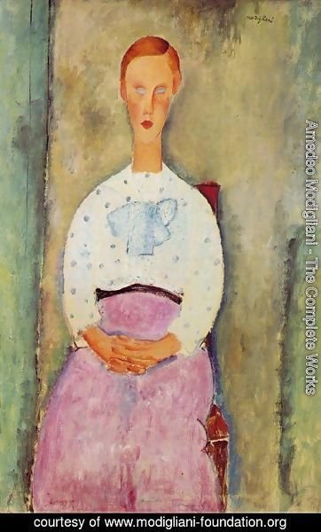 Amedeo Modigliani - Girl with a Polka-Dot Blouse