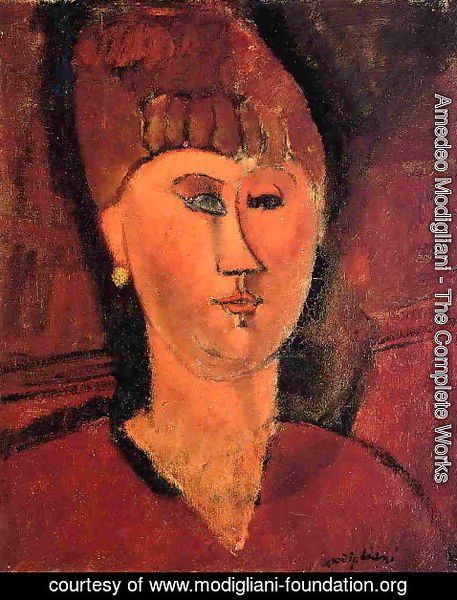 Amedeo Modigliani - Head of Red-Haired Woman