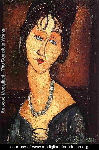 Amedeo Modigliani - Jeanne Hebuterne with Necklace