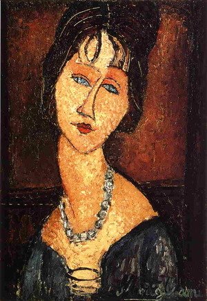 Amedeo Modigliani - Jeanne Hebuterne with Necklace