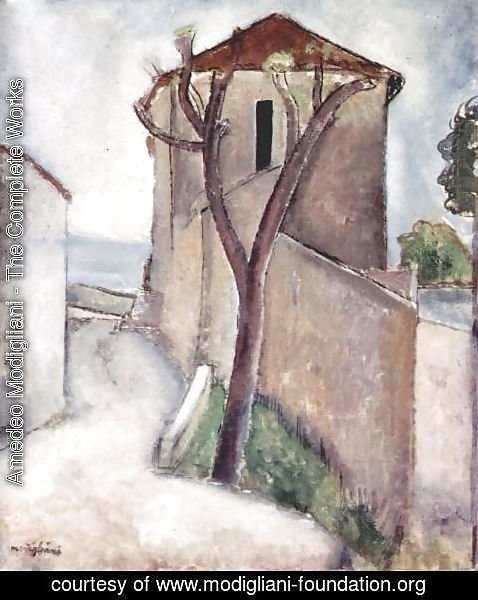 Amedeo Modigliani - Tree and Houses