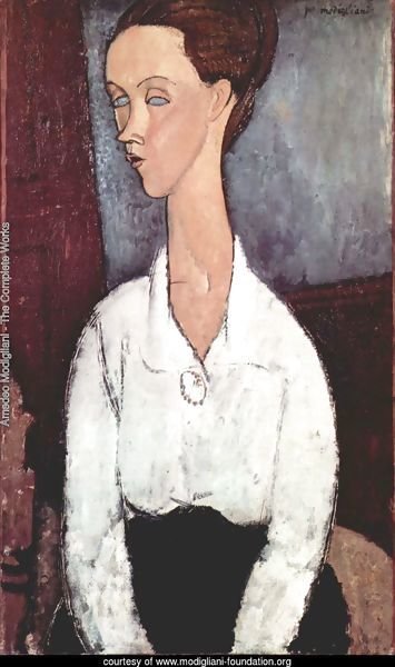 Portrait of Lunia Czechowska with white blouse