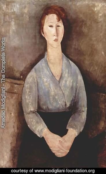 Amedeo Modigliani - Seated Woman with a blue blouse