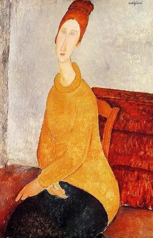 Amedeo Modigliani - Yellow Sweater (aka Portrait of Jeanne Hebuterne) 1919