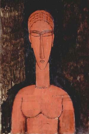 Amedeo Modigliani - Le buste rouge (Cariatide)
