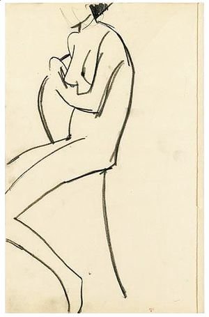 Amedeo Modigliani - Nu Assis Sur Une Chaise, De Trois-Quarts