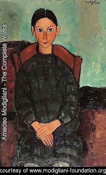 Amedeo Modigliani - Fillette Assise En Robe
