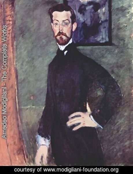 Amedeo Modigliani - Portrait Of Paul Alexandre Against A Green Background