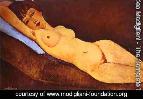 Amedeo Modigliani - Reclining Nude With Blue Cushion