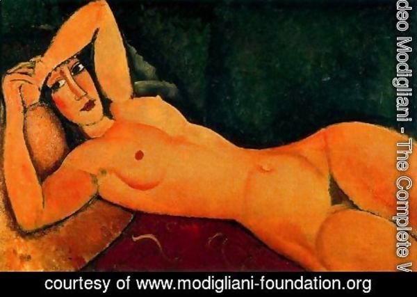 Amedeo Modigliani - Reclining Nude With Left Arm Resting On Forehead