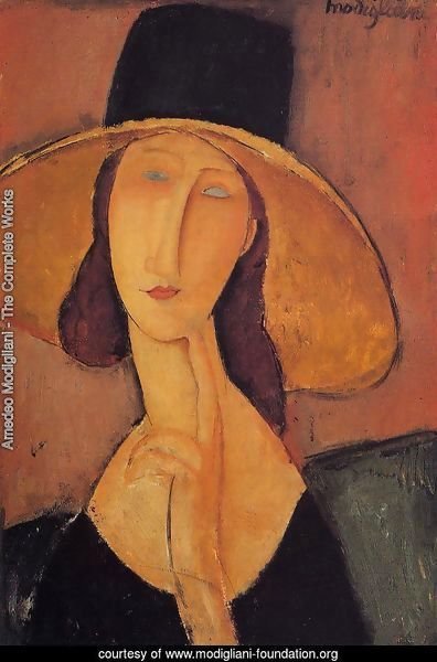 Portrait Of Woman In Hat   Jeanne Hebuterne In Large Hat