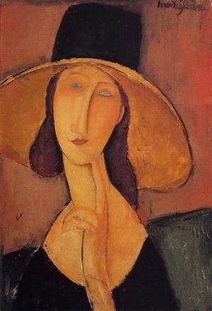 Amedeo Modigliani - Portrait Of Woman In Hat   Jeanne Hebuterne In Large Hat