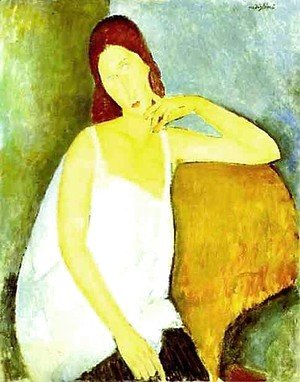 Amedeo Modigliani - Portrait Of Jeanne Hebuterne   Common Law Wife Of Amedeo Modigliani