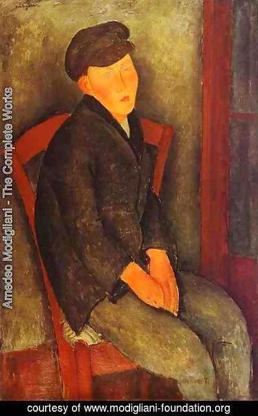 Amedeo Modigliani - Seated Boy With Cap