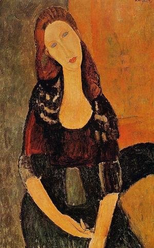 Amedeo Modigliani - Portrait Of Jeanne Hebuterne   Common Law Wife Of Amedeo Modigliani 1920