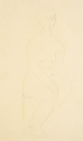 Jeune femme nue, assise