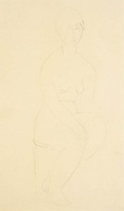 Jeune femme nue, assise