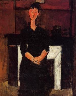 Amedeo Modigliani - Woman Seated in front of a Fireplace