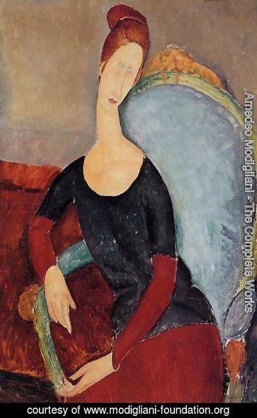 Amedeo Modigliani - Portrait of Jeanne Hebuterne Seated in an Armchair