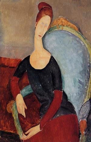 Amedeo Modigliani - Portrait of Jeanne Hebuterne Seated in an Armchair