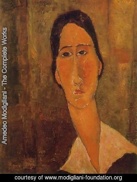 Amedeo Modigliani - Jeanne Hebuterne with White Collar