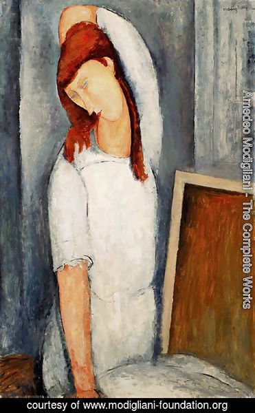 Amedeo Modigliani - Portrait of Jeanne Hebuterne, Left Arm Behind Her Head