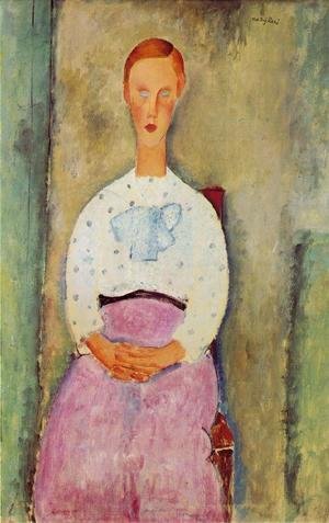 Amedeo Modigliani - Girl with a Polka-Dot Blouse