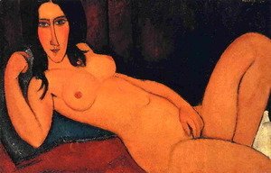 Amedeo Modigliani - Reclining Nude with Loose Hair