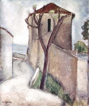 Amedeo Modigliani - Tree and Houses