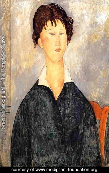 Amedeo Modigliani - Portrait of a Woman with a White Collar