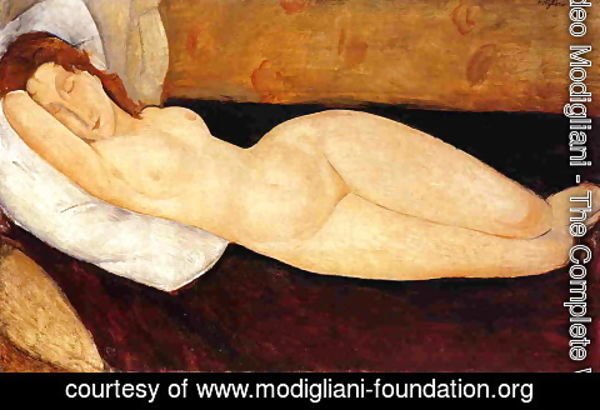 Amedeo Modigliani - Reclining Nude, Head Resting on Right Arm