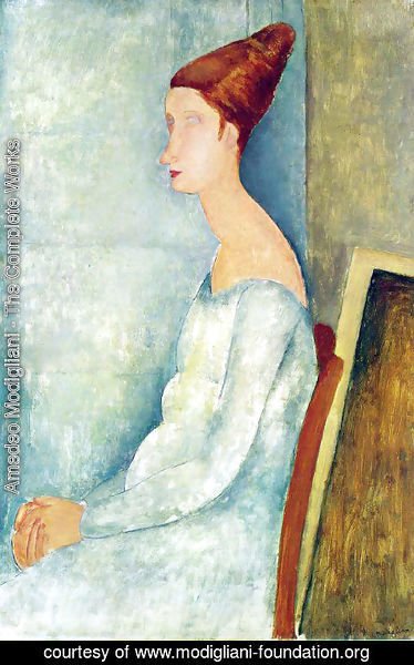 Amedeo Modigliani - Portrait of Jeanne Hebuterne Seated in Profile