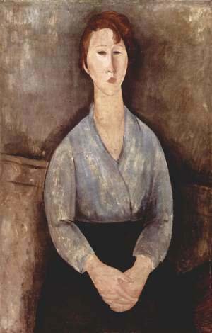 Amedeo Modigliani - Seated Woman with a blue blouse