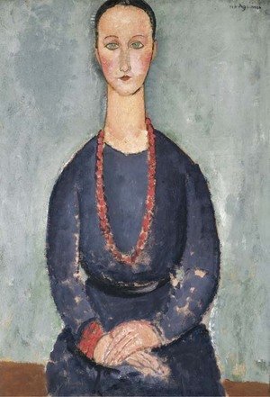 Amedeo Modigliani - Donna con collana rossa