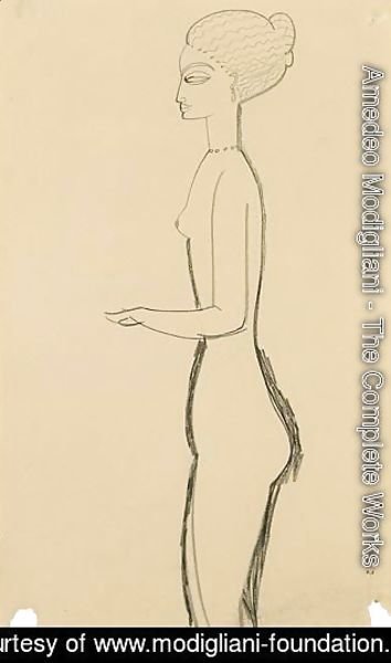 Amedeo Modigliani - Femme Nue De Profil, Bras En Angle Droit