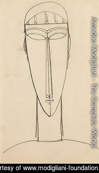 Amedeo Modigliani - Tete Et Epaules De Face Avec Frange