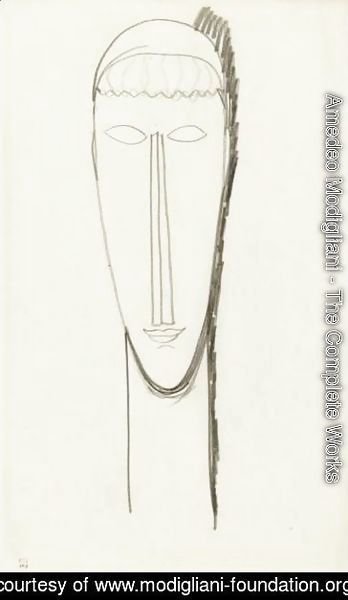 Amedeo Modigliani - Tete De Face Avec Frange