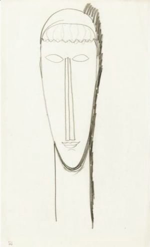 Amedeo Modigliani - Tete De Face Avec Frange