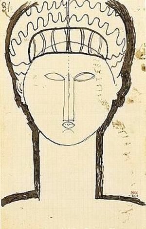 Amedeo Modigliani - Taete et Epaules de face