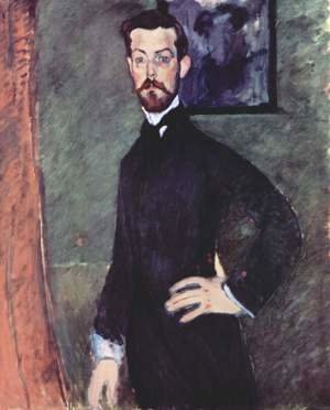 Portrait Of Paul Alexandre Against A Green Background