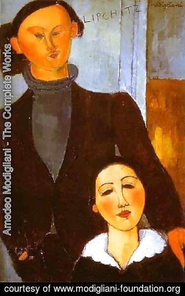 Amedeo Modigliani - The Sculptor Jacques Lipchitz And His Wife Berthe Lipchitz