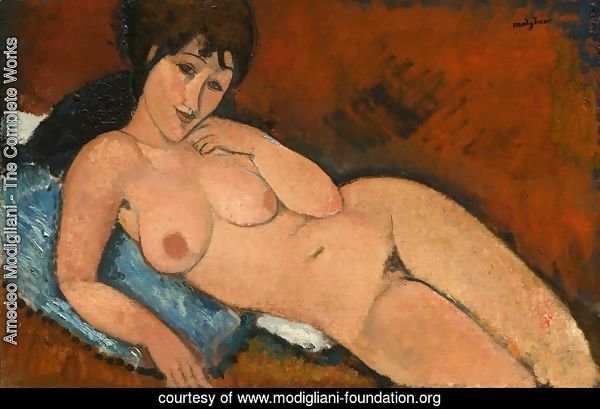 Nude On A Blue Cushion
