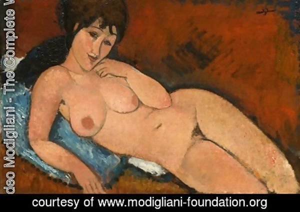 Amedeo Modigliani - Nude On A Blue Cushion