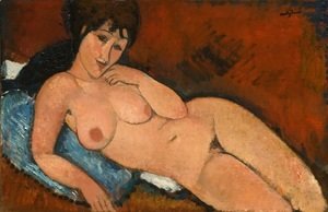 Amedeo Modigliani - Nude On A Blue Cushion