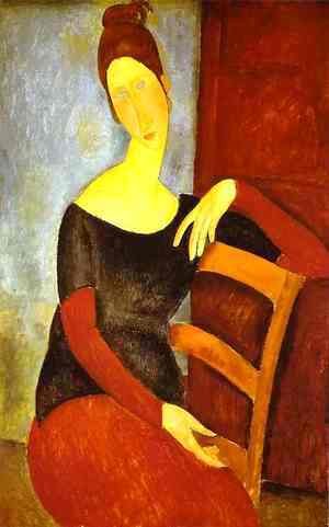 Amedeo Modigliani - Portrait Of Jeanne Hebuterne   Common Law Wife Of Amedeo Modigliani Ii