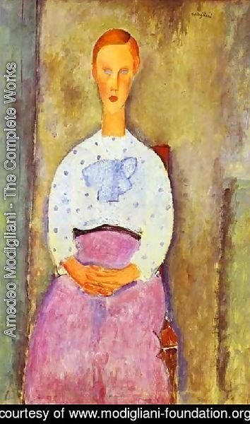Jeaune Fille Au Corsage A Pois by Amedeo Modigliani | Oil Painting ...